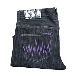 The Hundreds Embroidered Jeans Size 34 Gray/Purple